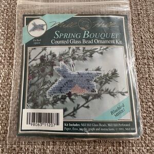 Mill Hill Spring Bouquet Counted Glass Bead Ornament Kit Bluebird